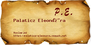 Palaticz Eleonóra névjegykártya